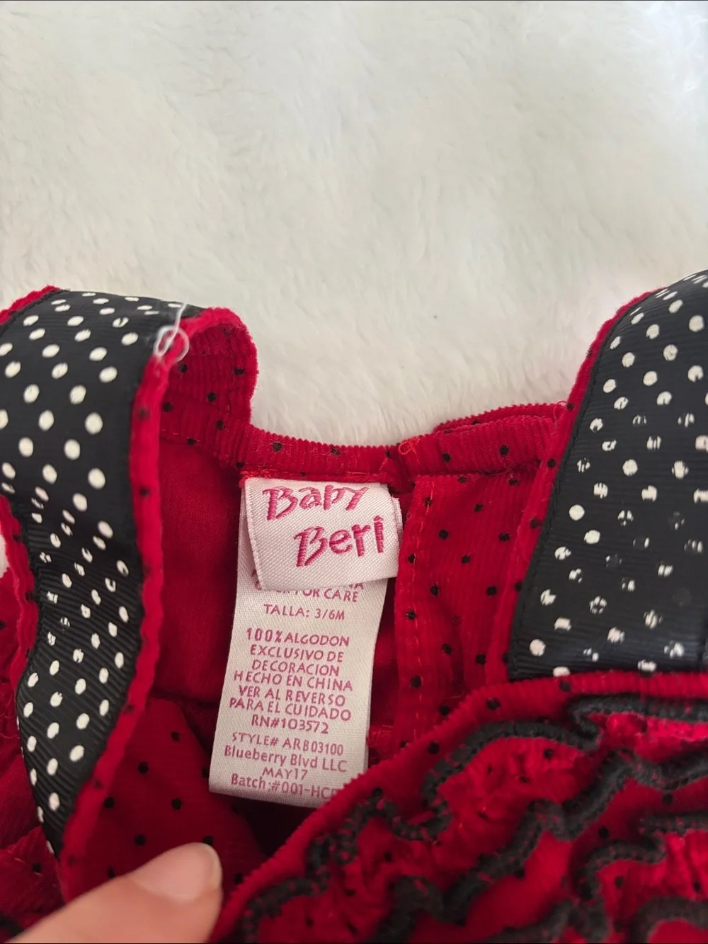 Vintage Red Polka Dot baby Dress with Scottie Dog Appliques